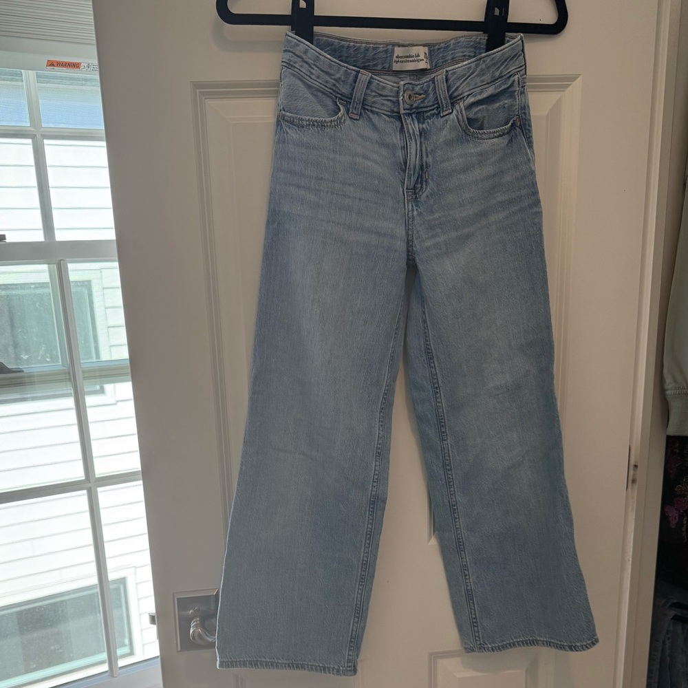 Abercrombie Kids high rise ultra wide leg Jean